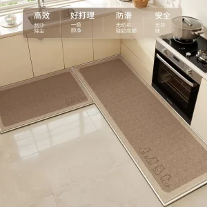 Waterproof Oil proof Wipeable Non Slip Silicone Back Runner Rug Stain Resistant Easy Clean Doormat For Cooking Room Entrance