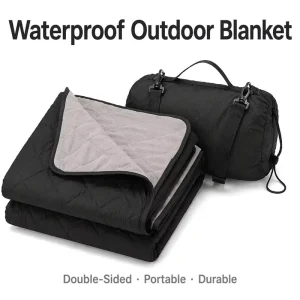 Waterproof Outdoor Blanket Double Sided Fleece Lined Portable Camping Picnic Beach Mat with Carrying Bag OEM Manufacturer