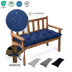 Waterproof Outdoor Seating Oxford Cloth Bench Cushions Pillow Removable & Washable Anti-static PP Filled Bench Cushion