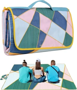 Waterproof Oxford Cloth Picnic Blanket 3 Season Use Customizable Size 59×79 Inches for Outdoor Activities Beach and Camping