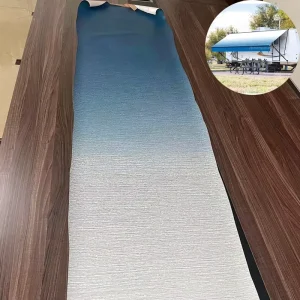 Waterproof PVC Coated Woven Plain Vinyl Canopy RV Awning Roof Replacement Fabric for Camper Trailer Motor Home