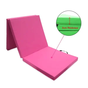 Waterproof PVC PU Material Multi-Purpose Thickened Three-Fold Gymnastics Mat 5cm Thick 180x60cm Customizable Colors