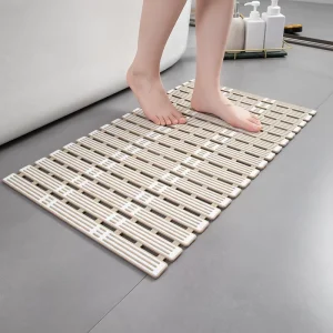 Waterproof PVC Solid Anti Slip Eco Friendly Cell Design Bathroom Mat Drainage Anti fall Suction Cups Massage for Shower Floor