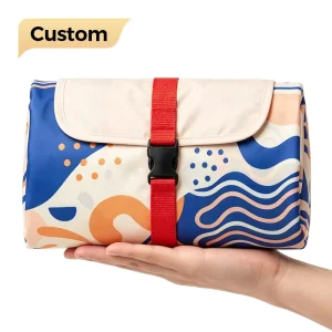 Waterproof Picnic Blanket Polyester Foldable Outdoor Picnic Mat Custom Logo Printed Portable Picnic Mat for Park Family Use
