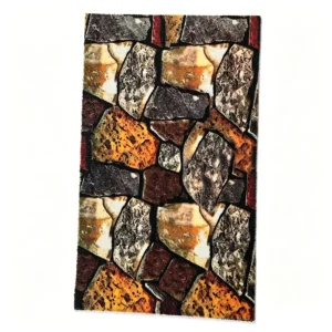 Waterproof Printed Polyester Entrance Mat PVC Back Faux Coir Door Mat Outdoor Welcome Rug Easy Care