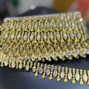 Waterproof Quartz Watches Gemstone Rhinestone Chain Antique Style Silver High Gloss Metallic Shine for High End Fashion Garments