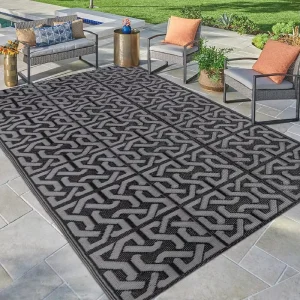 Waterproof Reversible Large Non Slip Washable PP Indoor Outdoor Carpet Rug for Patio Backyard Camping Area