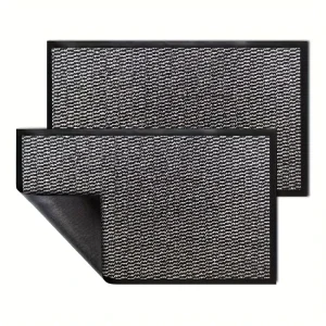 Waterproof Reversible Striped Modern Cut Pile Extra Thick PVC Backing Stain Resistant Washable Anti slip Outdoor Door Mat