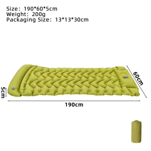 Waterproof Sleeping Mat TPU Material Inflation Portable Easy Foldable Outdoor Camping Pad with Pillow Air Bed
