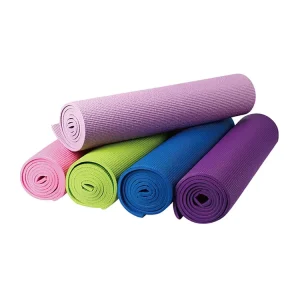 Waterproof Sweatproof PVC Textured Strip Exercise Mat Soft Cushioned Yoga Mat for Pilates Fitness Full Body Home Workout