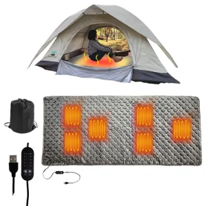 Waterproof USB Electric Blanket Camping Sleeping Bag Blanket Power Bank 5V Dormitory Outdoor Warming Blanket Shawl