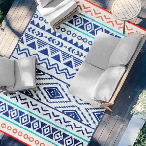 Waterproof Washable Indoor/Outdoor Rectangular Area Rug 0.25″ Thick Non Shedding PP Material Camping Picnic Living Room