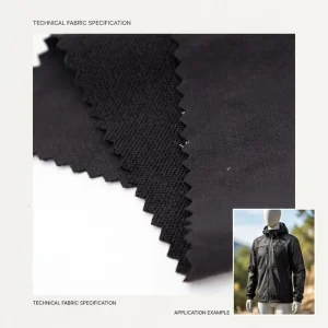 Waterproof Water Resistant 92% Nylon 8% Spandex Plain Woven Fabric 4 Way Stretch 220GSM for Boys Girls Men Women Outdoor Coats