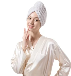 Wave Pattern Thickened Comfortable Water-absorbing Fluffy Turban Hair Drying Towel