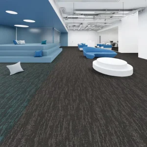 Wave Series 33.3x100cm Linear Striped Polypropylene Carpet Planks for Heavy Commercial Use