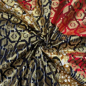 Wax Polyester Golden Print Fabric African Cloth for Wedding Dress