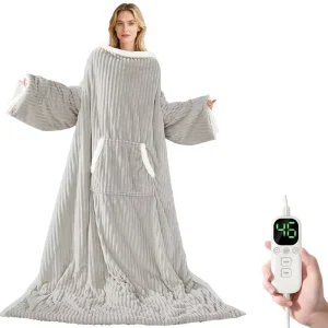 Wearable Heated Blanket Faux Fur 12 Heating Levels Overheat Protection Heated Throw for Camping Travel Private Label ODM