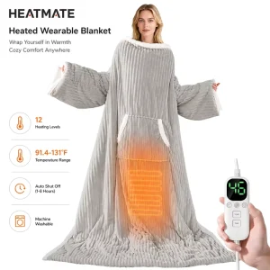 Wearable Heated Throw Blanket Sherpa Flannel Fast Heating Washable Electric Blanket for Home Office Camping Custom Supplier