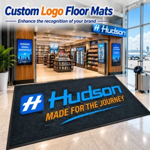 Weatherproof Thick Rubber Custom Logo Floor Mat Printed Outdoor Doormat for Corporate Client Gift