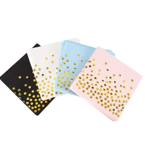 Wedding Birthday Party Party Accessories Square 30x30cm 20pcs Bronzing Dot Napkins Black Pink White Paper Towels