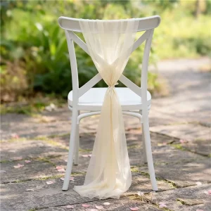Wedding Chair Sash Chiffon Gauze Chair Back Drape Sheer Mesh for Hotel Outdoor Wedding Party Decor Chair Chiffon Ties