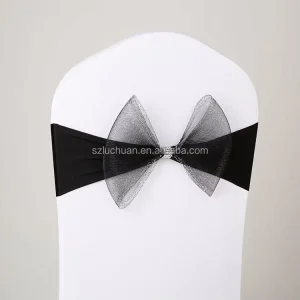 Wedding Chair Tie Backs Spandex Black Chair Sashes
