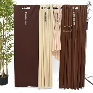 Wedding Decor Milk Silk Stretch Fabric (Polyester) in Coffee Brown for Aisle Ceilings and Welcome Area Backdrops