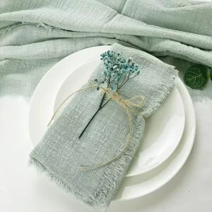 Wedding Decoration Napkins Dinner Table Cloth Napkins Green Gauze Cotton Wedding Table Decor Napkins