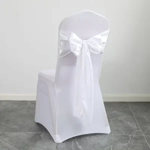 Wedding Party Decor Chair Sashes Scene Decoration Back Flower Bow Green Color Silk Scarf Chair Ribbon