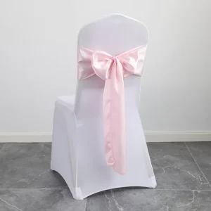 Wedding Party Decor Chair Sashes Scene Decoration Back Flower Bow Green Color Silk Scarf Chair Ribbon