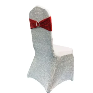 Wedding Party Sequin Stretchy Spandex Chair Cover Sash
