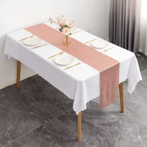 Wedding Table Decoration Wedding Centerpiece Party 3.9-9.84ft Polyester Drafting Decoration Glittering Gold Wedding Table Runner