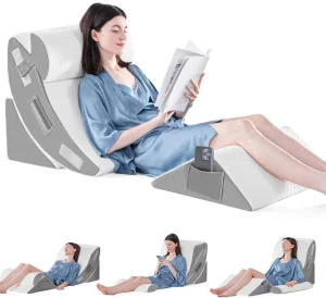 Wedge Shaped Pillow Bedhead Soft Bed Cushion 4pcs Large Backrest Office Rest Cushion Pillow