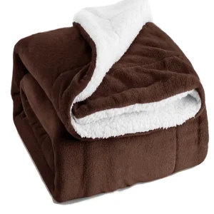 Weighted Knit Sherpa Fleece Soft Cozy Bed Blankets for Winter