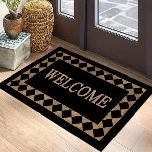 Welcome Carpet Anti Slip Indoor Door Mat Suitable for Home Decoration Indoor and Outdoor Use 100% Polyester Felt Rug
