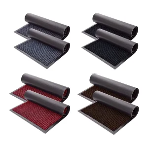Welcome Door Mat Heavy Duty Commercial Non Slip Custom Size PVC Backing Double Rib Polyester Entrance Entryway Mat