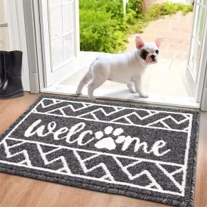 Welcome Door Mat Indoor Entrance Absorbent Dog Door Mats Machine Washable Front Door Mat Anti Slip