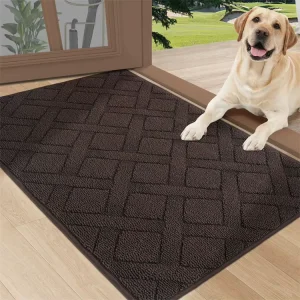 Welcome Indoor Door Mats Non Slip Rubber Backing Machine Washable Modern Design Dirt Resistant Water Absorbent Dog Door Mat for