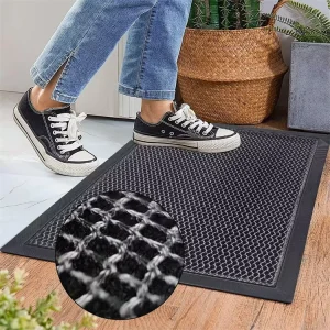 Welcome Mat Dirt Trapper Doormat Shoe Cleaning Door Mat Anti Slip PVC Rubber Door Mat Eco Friendly Entrance Rug Floor Mat