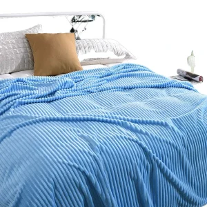 Wellsoft Jacquard Blanket Winter Fleece Throw Blanket Polyester Plain Knitted Plush Mink Flannel Blanket for Bedding