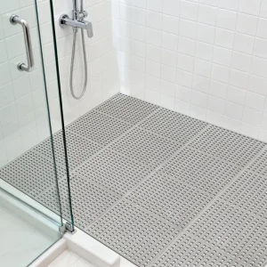 Wet Area Floor Draining Water Easy Clean Comfortable PVC Bathroom Anti slip Mat for Swimming Pool 30x30CM Plaid Modern Design