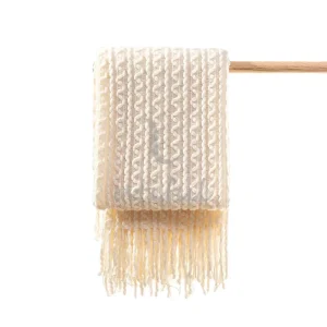 Wheat Wave Warp Knit throw