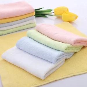 White 100% Bamboo Face Towel 25*25cm Square Custom Personalized Salon Hotel Washcloth Compressed for Space Saving in Bathroom