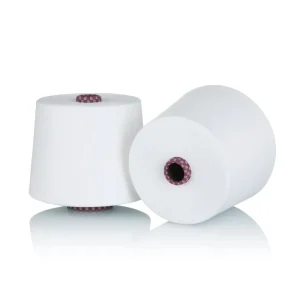 White 30S 2 Ring Spun 100%Polyester Yarn Supplier Double stranded Yarn for Weaving Casual Clothes Fabric FIBERSYARN