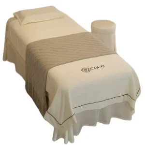 White 4pcs Bedding Sets Beauty Salon Massage Spa Use Duvet Cover Bed Skirt Sheet Duvet Cover Sets With Insert