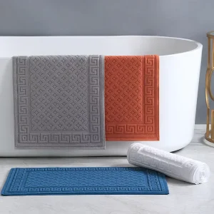 White 50*80 100% Cotton Floor Towel Bath Absorbent Mat with Jacquard Customize Size for Hotel Household Bathroom