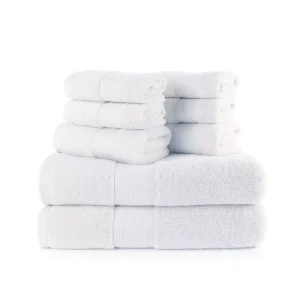 White Bath Towel Set of 8 Pieces 100% Cotton Highly Absorbent Towels for Bathroom 2 Bath Towels 2 Hand Towels 4 Washcloths