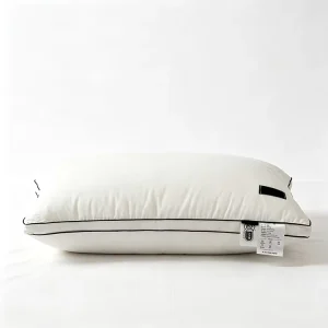 White Bed Pillow with 100% Cotton 1100g Medium Loft Hypoallergenic Microfiber Machine Washable