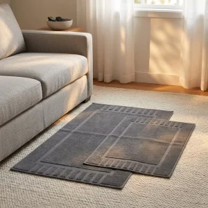 White Classic Luxury Bath Mat Floor Towel Set Absorbent Cotton Hotel Spa Shower Bath Rug