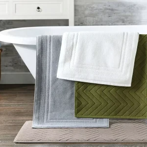 White Classic Luxury Bath Mat Floor Towel Set Absorbent Cotton Hotel Spa Shower Bath Rug